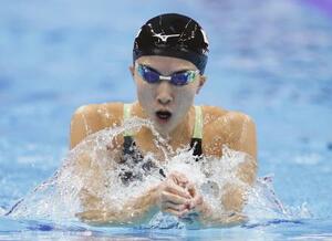 　女子４００メートル個人メドレー決勝　大橋悠依の平泳ぎ。５位に終わった＝ブダペスト（共同）