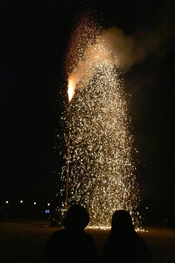 吹筒花火で新年祝おう　徳島・那賀町