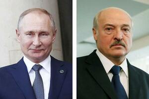 　ロシアのプーチン大統領、ベラルーシのルカシェンコ大統領（いずれもロイター＝共同）