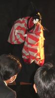 ３Ｄプリンターで作った木偶が披露された徳島大地域交流シンポジウム＝東京・六本木