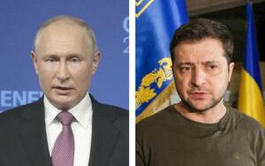 　ロシアのプーチン大統領（ゲッティ＝共同）、ウクライナのゼレンスキー大統領（ロイター＝共同）
