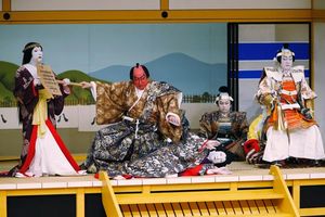 松竹大歌舞伎「熊谷陣屋」の舞台で熱演する中村芝翫（中央）＝あわぎんホール