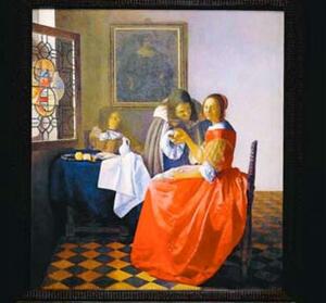 「ワイングラスを持つ娘」の陶板画=鳴門市の大塚国際美術館