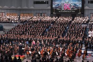 約３０００人の大合唱が歓喜の歌を響かせた第九演奏会＝徳島市のアスティとくしま