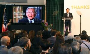　米ロサンゼルスの全米日系人博物館で開かれたノーマン・ミネタ元運輸長官の追悼イベント＝２５日（共同）